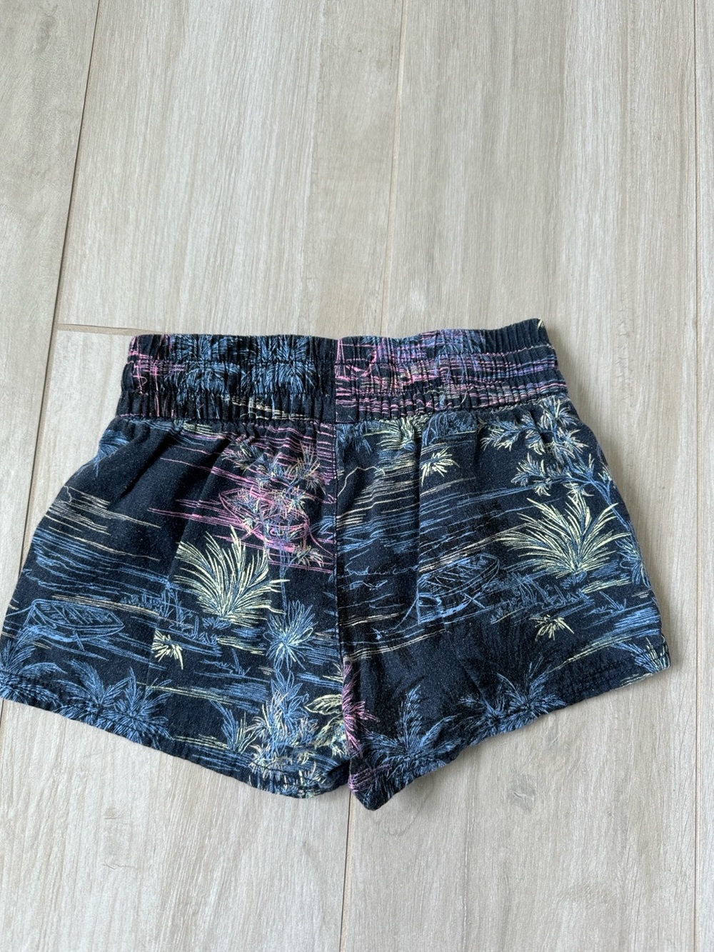 GAP Kids Tropical Palm Print Linen Blend Pull-on Shorts
